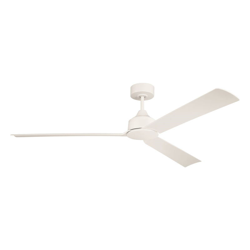 Craftmade Charming 62in 3-Blade Ceiling Fan | Modern White and White ABS | Living Room & Covered Patio | 62 x 12.72 x 12.72 in | Model CHM62W3