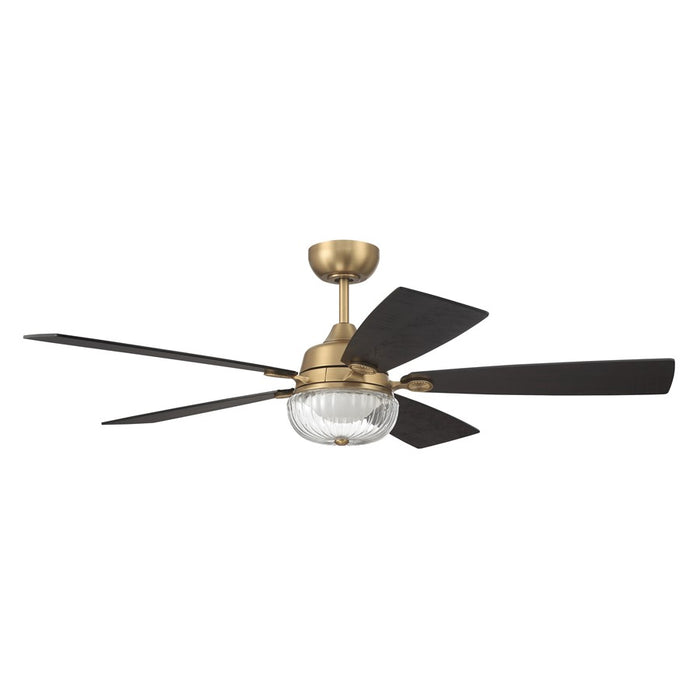 Craftmade Chandler 1Lt 52" Fan, Brass/Flat Black/Black Walnut