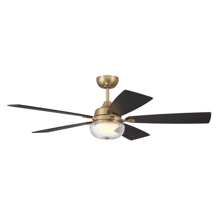 Craftmade Chandler 1Lt 52" Fan, Brass/Flat Black/Black Walnut