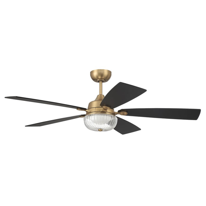 Craftmade Chandler 1Lt 52" Fan, Brass/Flat Black/Black Walnut