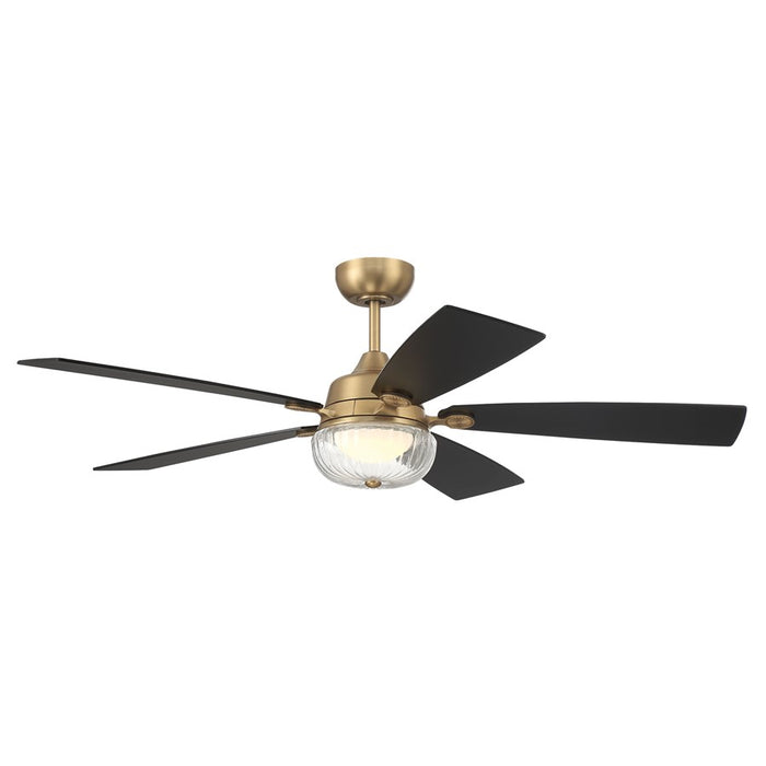 Craftmade Chandler 1Lt 52" Fan, Brass/Flat Black/Black Walnut