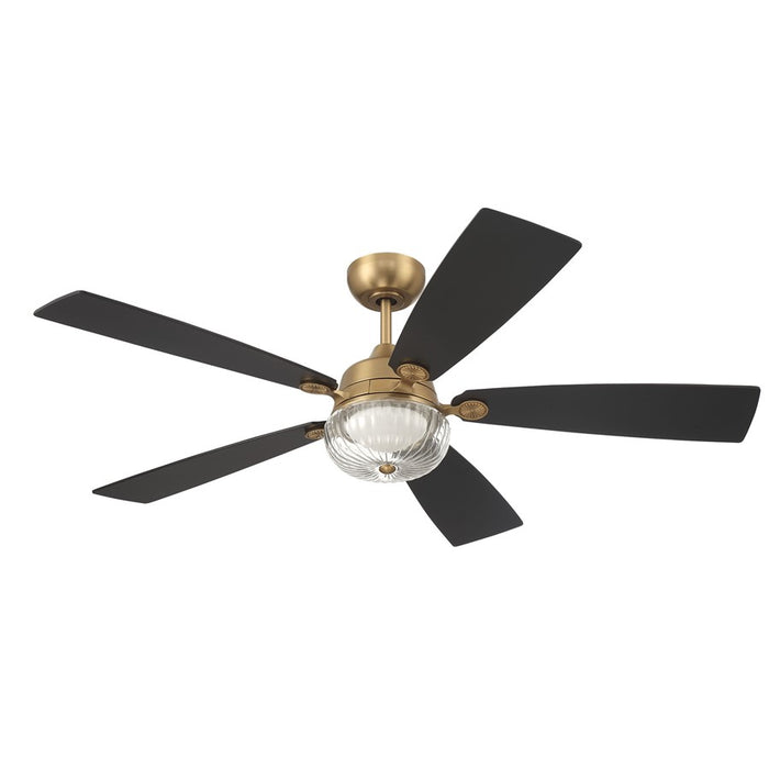 Craftmade Chandler 1Lt 52" Fan, Brass/Flat Black/Black Walnut