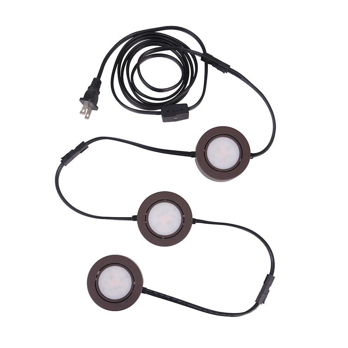 Craftmade Under Cabinet 3" Puck Light/Cord/Connector, Pack Of 3