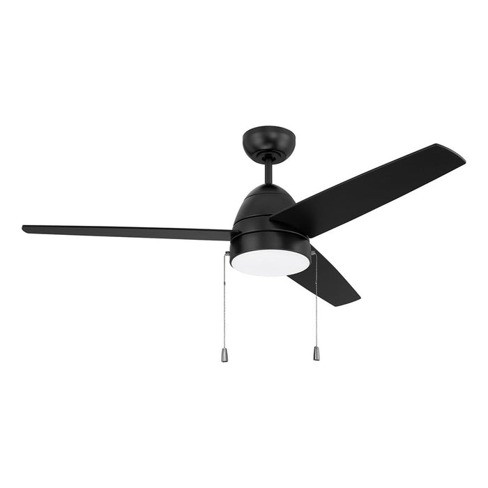 Craftmade Cozy 52" 3-Blade Ceiling Fan/Pull Chain, Black/Light Kit