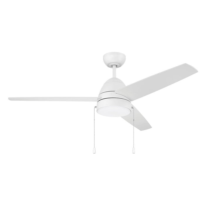 Craftmade Cozy 52" 3-Blade Ceiling Fan/Pull Chain, White/Light Kit