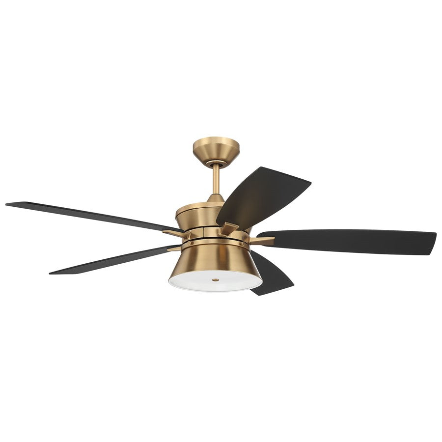Craftmade Dominick 3Lt 52" Fan, Satin Brass/Black/Black Walnut