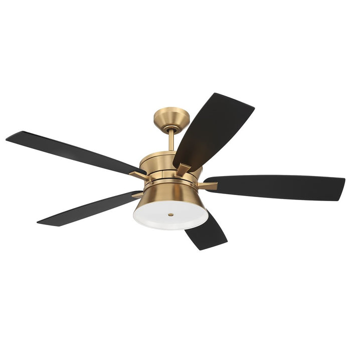 Craftmade Dominick 3Lt 52" Fan, Satin Brass/Black/Black Walnut