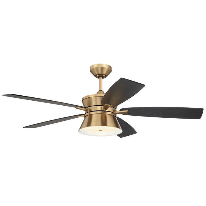 Craftmade Dominick 3Lt 52" Fan, Satin Brass/Black/Black Walnut