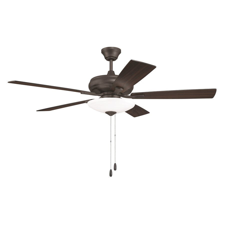 Craftmade Eos 52" 5-Blade 3Lt Bowl Ceiling Fan, BZ/Walnut - ECF111CBZ5-CBZWLN