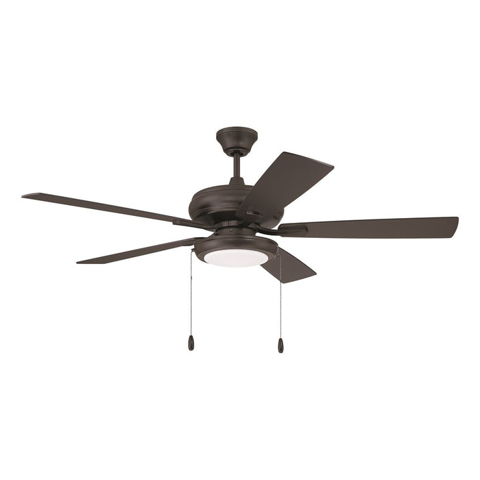 Craftmade Eos 52" 5-Blade Fan, Bronze/Walnut/LED Pan Light Kit