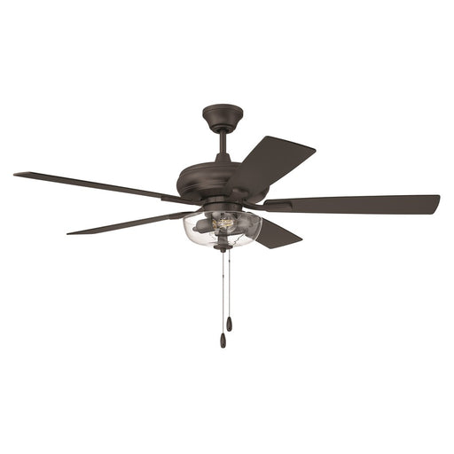 Craftmade Eos 52" 5-Blade Clear 2Lt Bowl Ceiling Fan, Bronze/Walnut