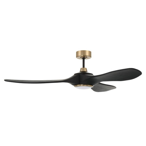 Craftmade Envy 60 1Lt 60" Fan, Flat Black/Satin Brass - EVY60FBSB3-NWF