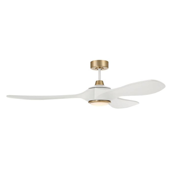 Craftmade Envy 60 1Lt 60" Fan, White/Satin Brass/White