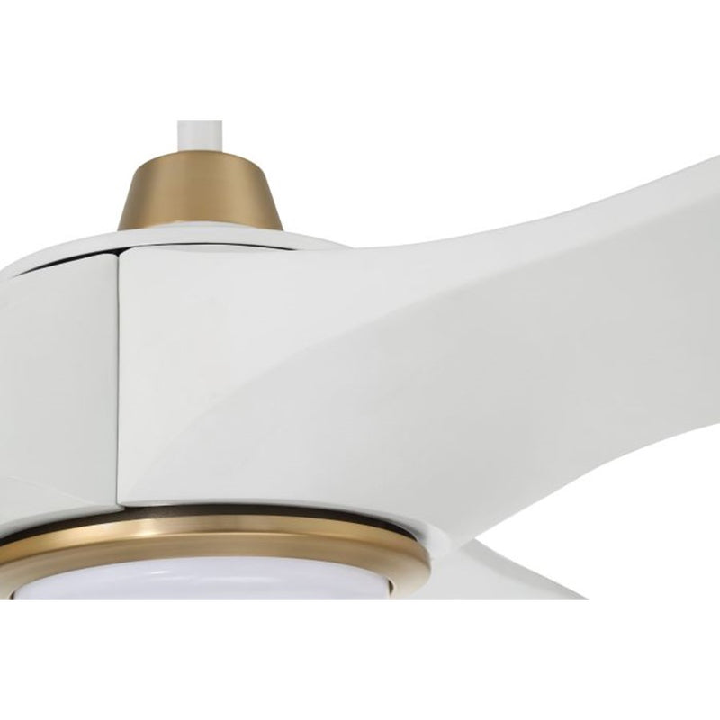 Craftmade Envy 60 1Lt 60" Fan, White/Satin Brass/White