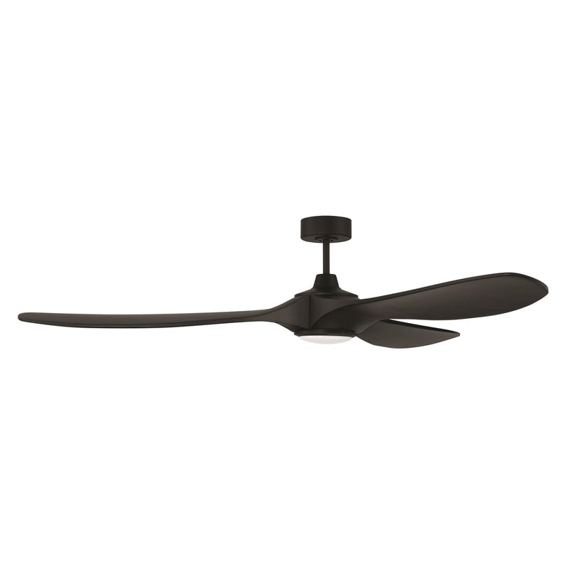 Craftmade Envy 72" 3-Blade Damp Ceiling Fan, Black/Light Kit
