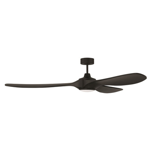 Craftmade Envy 72" 3-Blade Damp Ceiling Fan, Black/Light Kit - EVY72FB3-NWF