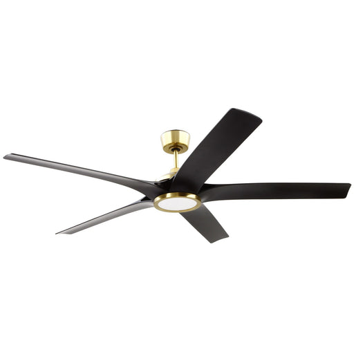 Craftmade Fonz 65" 1 Light Ceiling Fan with 5-Blades, Satin Brass - FON65SBFB5