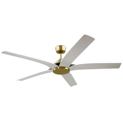Craftmade Fonz 65" 1 Light Ceiling Fan with 5-Blades, Brass/White