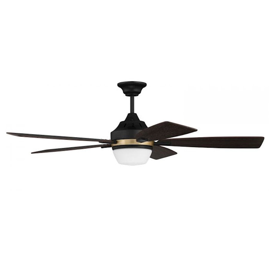 Craftmade Fresco 52" Ceiling Fan, Flat Black/Satin Brass