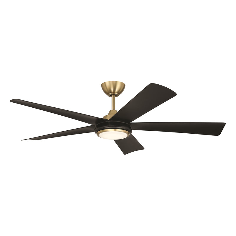 Craftmade Frye 52" 5-Blade 1 Light Ceiling Fan, Satin Brass