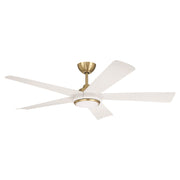 Craftmade Frye 52" 5-Blade 1 Light Ceiling Fan, Satin Brass/White - FRY52SBW5