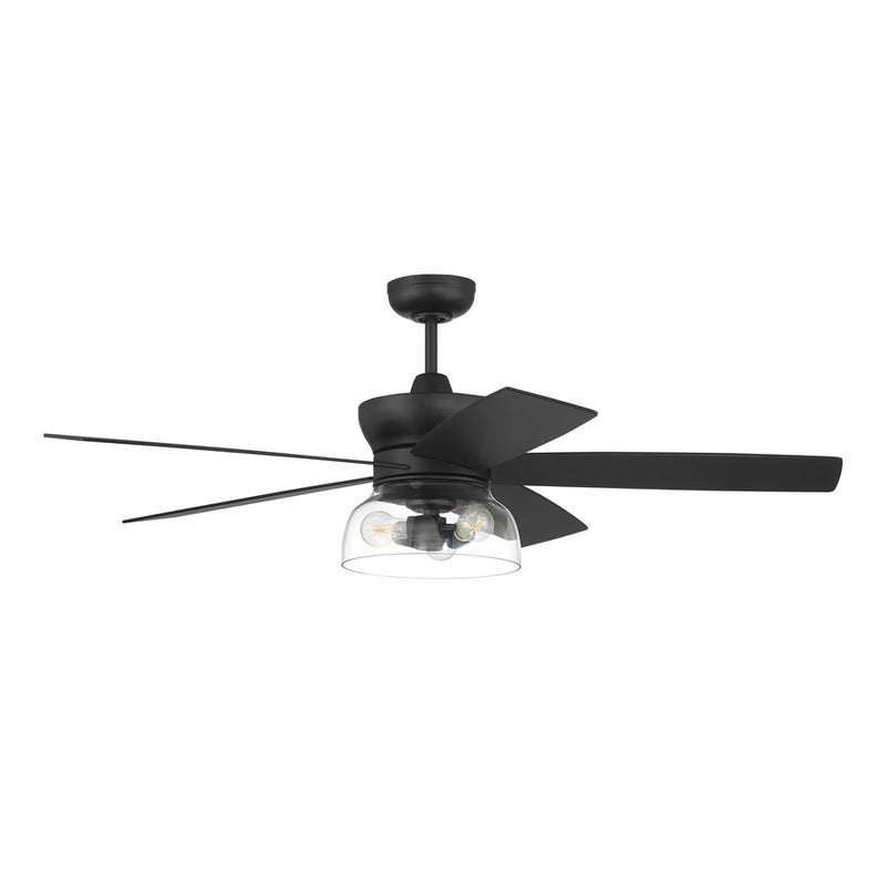 Craftmade Gibson 3Lt 52" Fan, Flat Black /Flat Black/Greywood