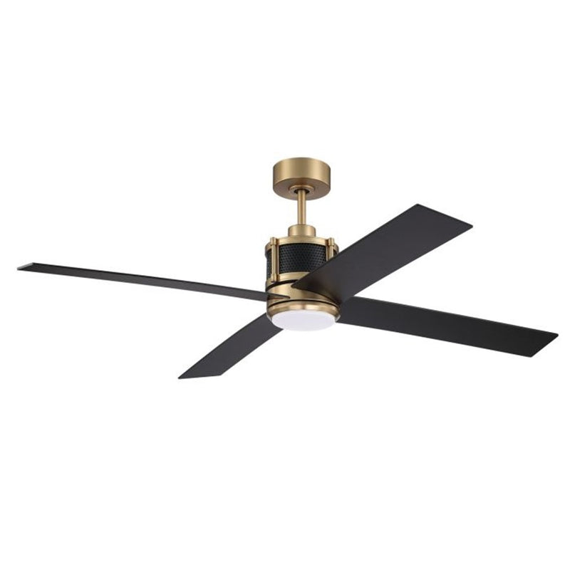 Craftmade Gregory 1Lt 56" Fan, Brass/Flat Black/Black Walnut