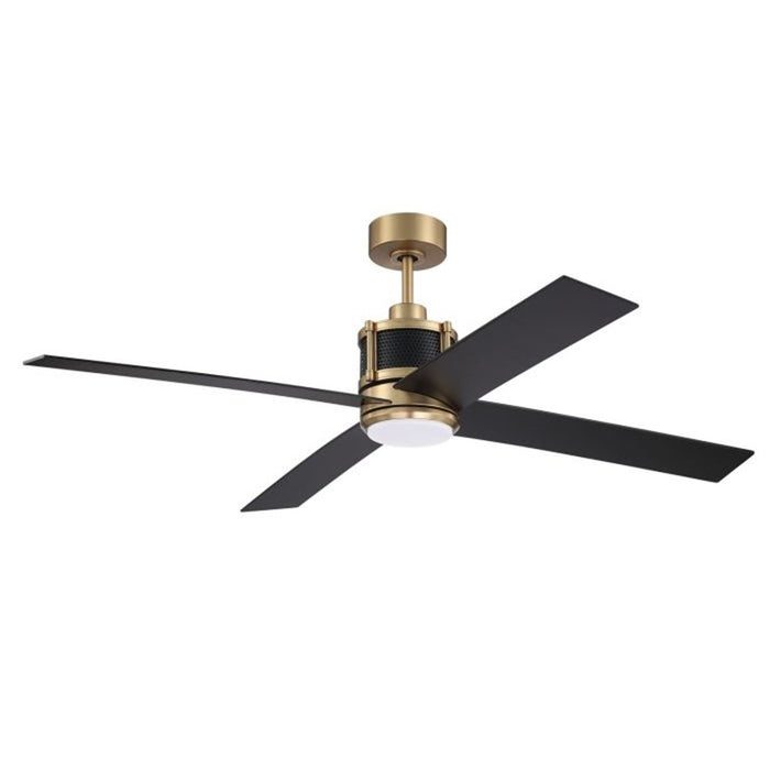 Craftmade Gregory 1Lt 56" Fan, Brass/Flat Black/Black Walnut