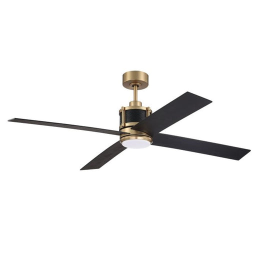 Craftmade Gregory 1Lt 56" Fan, Brass/Flat Black/Black Walnut