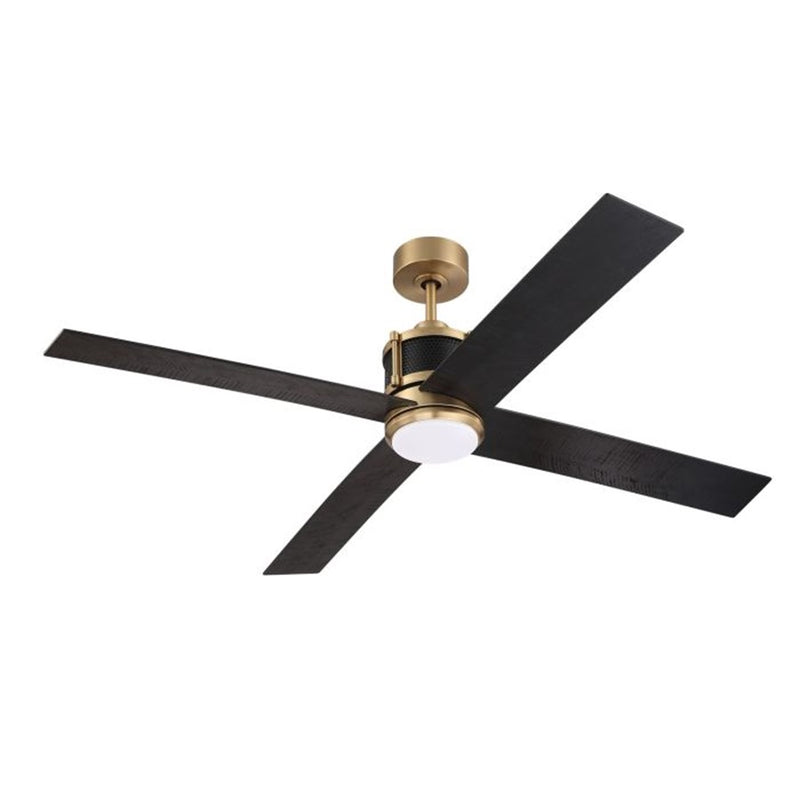 Craftmade Gregory 1Lt 56" Fan, Brass/Flat Black/Black Walnut