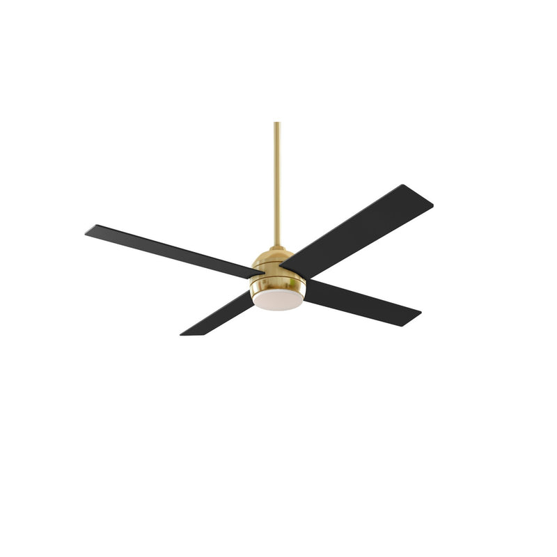 Craftmade Kelsey 52" 4-Blade Ceiling Fan, Brass/Black/Light Kit