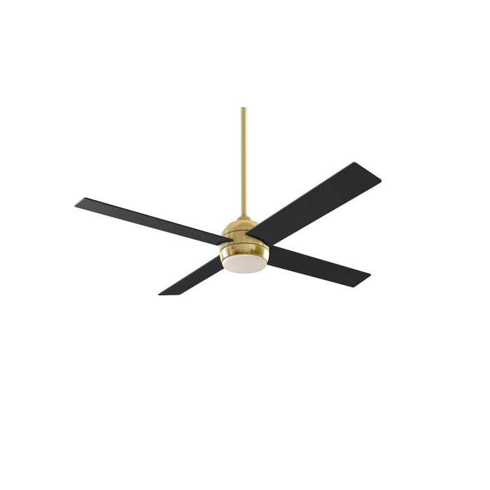 Craftmade Kelsey 52" 4-Blade Ceiling Fan, Brass/Black/Light Kit