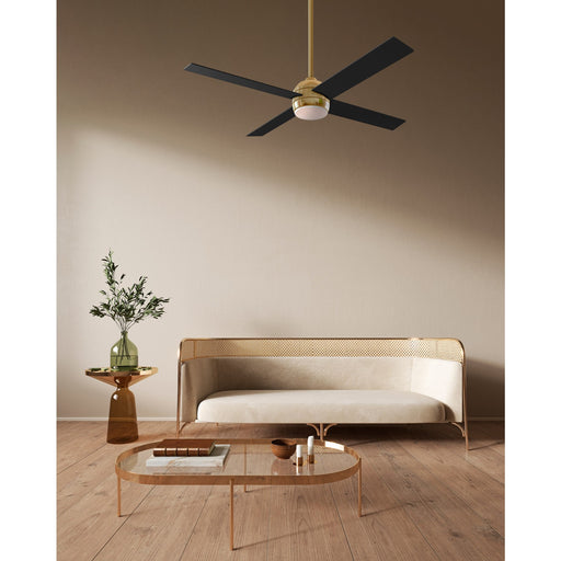 Craftmade Kelsey 52" 4-Blade Ceiling Fan, Brass/Black/Light Kit