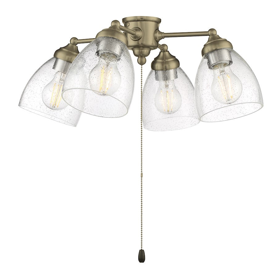 Craftmade 4 Light Universal Fan Light Kit, Satin Brass