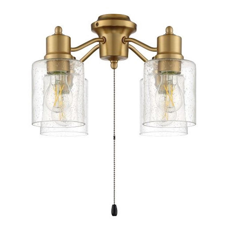 Craftmade 4 Light Universal Energy Star Fan Light Kit, Brass/Clear Seeded