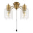 Craftmade 4 Light Universal Energy Star Fan Light Kit, Brass/Clear Seeded