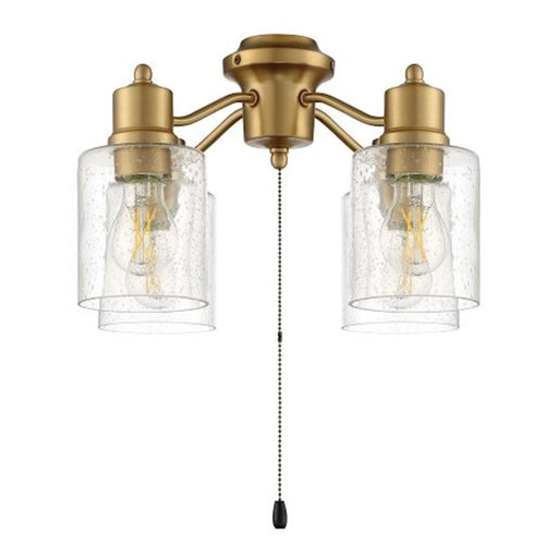 Craftmade 4 Light Universal Energy Star Fan Light Kit, Brass/Clear Seeded