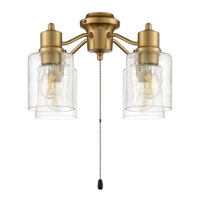 Craftmade 4 Light Universal Energy Star Fan Light Kit, Brass/Clear Seeded
