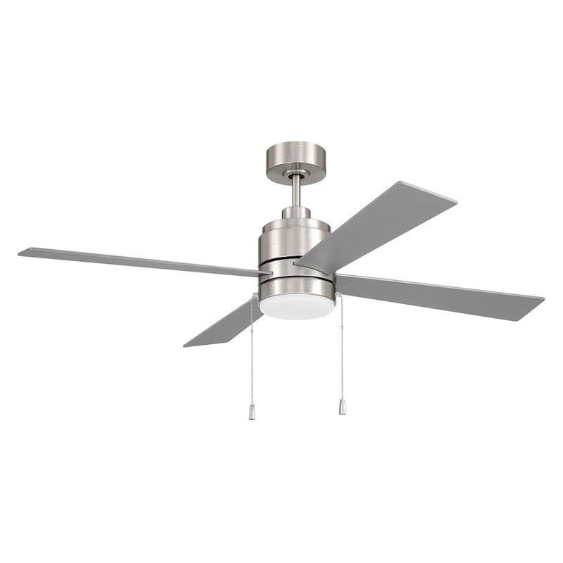 Craftmade McCoy 1 Light 52" Ceiling Fan, Nickel/White Frost