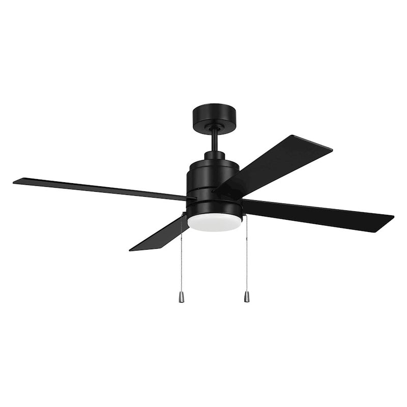 Craftmade McCoy 1 Light 52" Pull Chain Ceiling Fan, Black/White