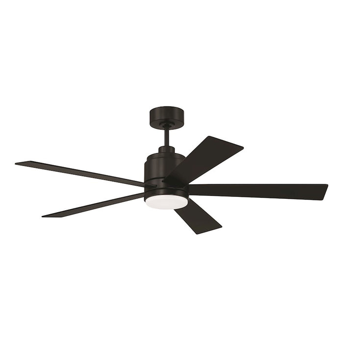 Craftmade McCoy 1 Light 52" Ceiling Fan, Flat Black/White Frost - MCY52FB5