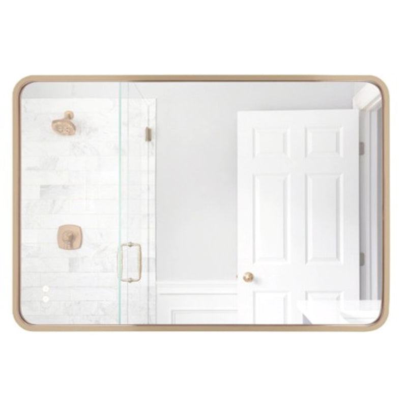 Craftmade Sophie 48in Framed LED Mirror | Satin Brass Aluminum Frame | Bathroom & Vanity | 48 x 36 in, Dimmable 3000-5000K | Model MIR4805RRT-SB3C