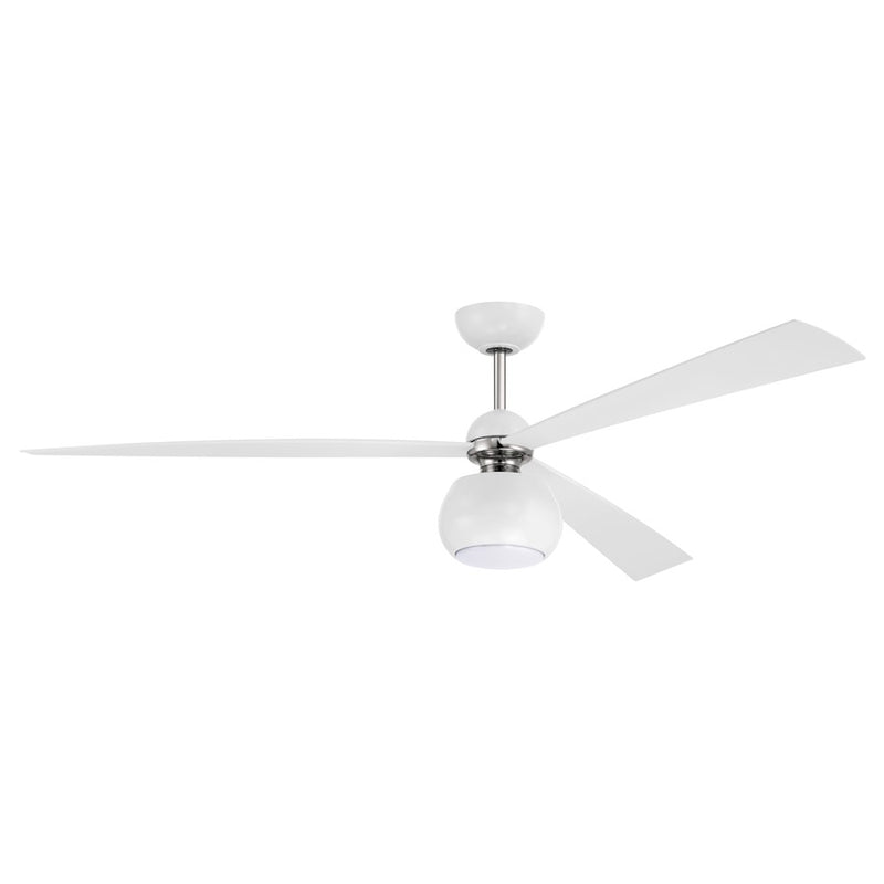 Craftmade Otto 1 Light 60" Ceiling Fan, White/Polished Nickel