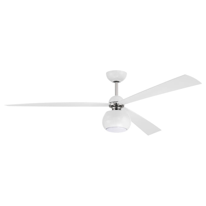 Craftmade Otto 1 Light 60" Ceiling Fan, White/Polished Nickel - OTT60WPLN3