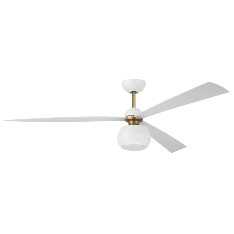 Craftmade Otto 1 Light 60" Ceiling Fan, White/Satin Brass