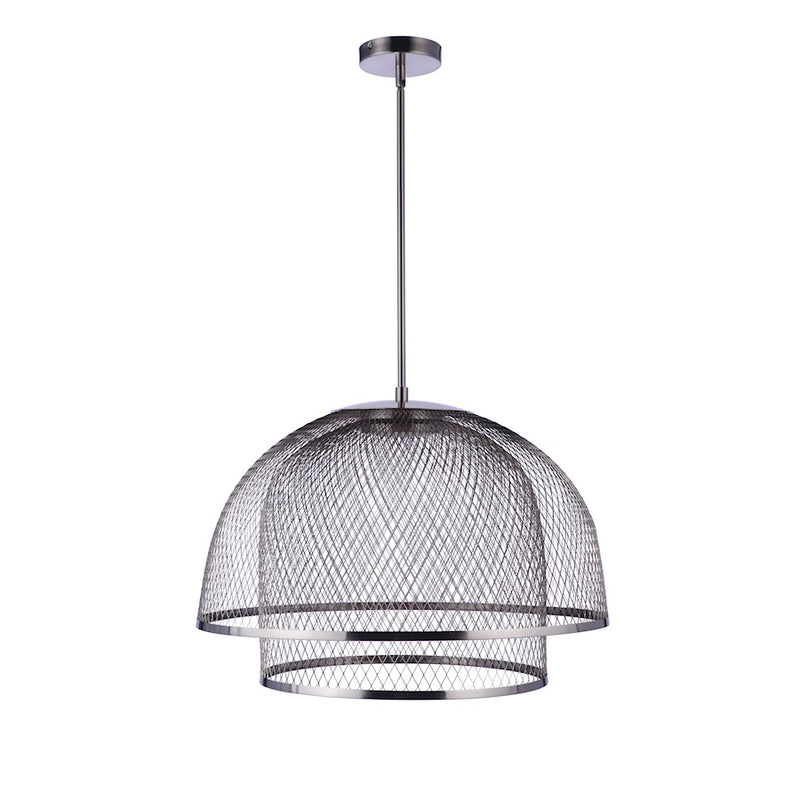 Craftmade Sculptural Statement 1 Light 24" Pendant, Nickel/Nickel