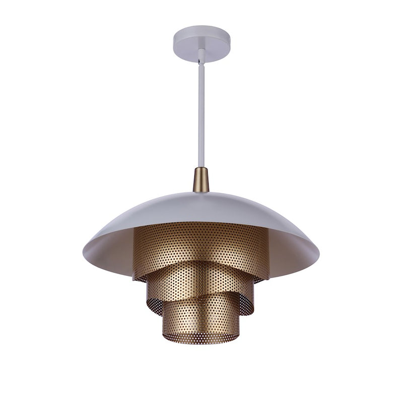 Craftmade Sculptural Statement 1 Light 19" Pendant, White/Gold