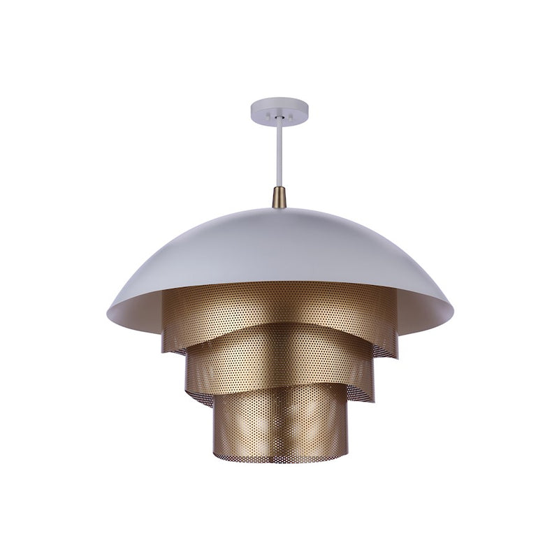 Craftmade Sculptural Statement 1 Light 31" Pendant, White/Gold
