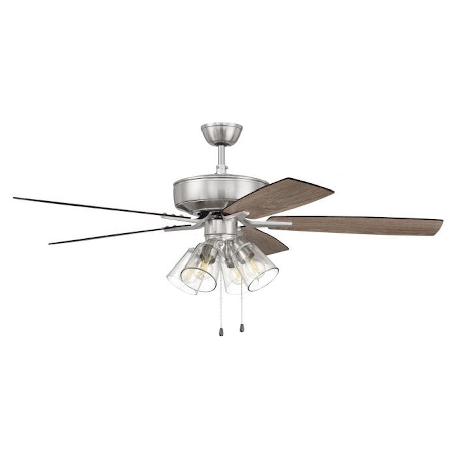 Craftmade Pro Plus 104 52" Fan With Blades, 4 Light Kit, Clear