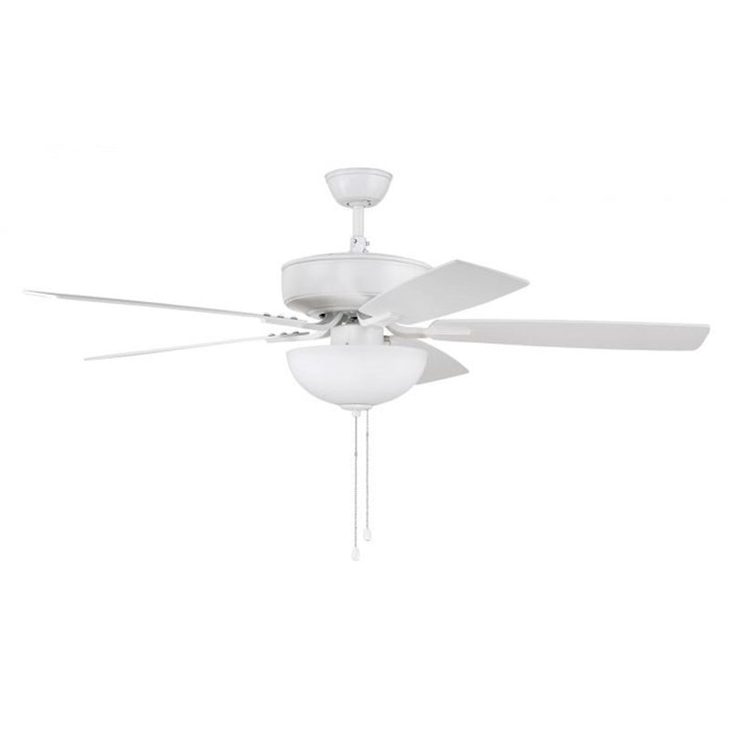 Craftmade Pro Plus 211 52" Fan with Blades, White Bowl Light Kit